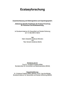 Ecstasyforschung – Zusammenfassung und Stellungnahme zum Expertengespräch: „Bedeutung aktueller Ergebnisse der Ecstasy-Forschung für Prävention und Risikobewertung„ (eve&rave Münster und Berlin, 2003)