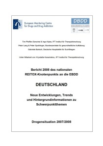 Bericht 2008 des nationalen REITOX-Knotenpunkts an die EBDD – Deutschland – Neue Entwicklungen, Trends und Hintergrundinformationen zu Schwerpunktthemen – Drogensituation 2007/2008 (DBDD, 2008)