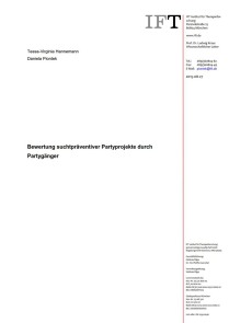 Bewertung suchtpräventiver Partyprojekte durch Partygänger (IFT, 27.08.2014)
