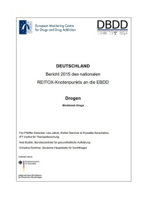 Bericht 2015 des nationalen REITOX-Knotenpunkts an die EBDD – Cover des Workbook Drogen (DBDD, 18.01.2016)